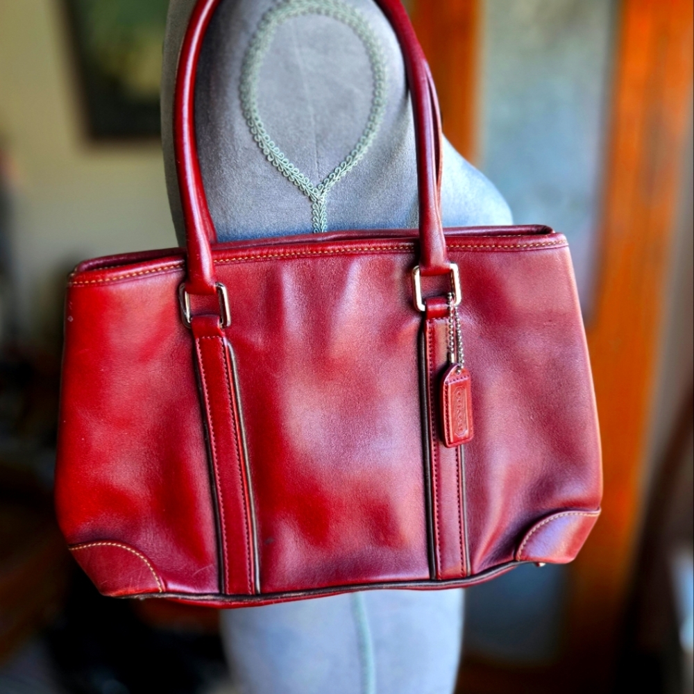 Coach 7586 Hampton Burgundy Red Leather Tote